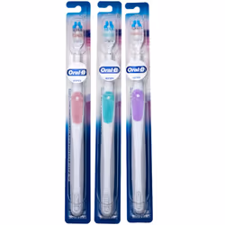 Oral-B Gum Care Extra Soft Toothbrush for Sensitive Teeth and Gums Compact Small Head (Colors Vary) - Pack of 3