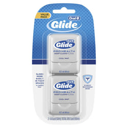 Oral-B Glide Pro-Health Deep Clean Cool Mint Flavor Floss  80 M  Twin Pack