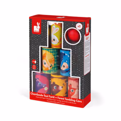 - Forest Tumbling Cans - Outdoor Game - 6 Metal Boxes and 2 Foam Balls - Fine Motor Skills - from 3 Years Old, J03206
