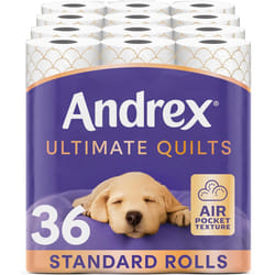 Andrex Ultimate Quilts Toilet Tissue 36 Rolls, Air Pocket Techno