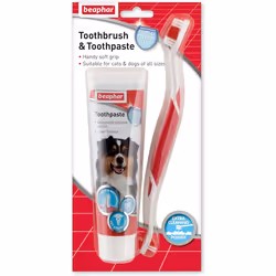 Beaphar | Toothbrush & Toothpaste Dental Care Kit | For Dogs & Cats