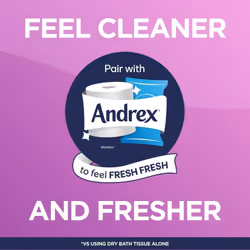 Andrex 45 Pack Gentle Clean Toilet Rolls Soft Dermatologically Tested