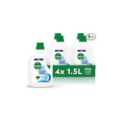 Dettol Antibacterial Laundry Cleanser, Sanitiser Additive, Fresh Cotton Fragrance, Multipack of 4 x 1.5 L, Total of 6L (Packaging may vary)