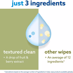 WaterWipes Plastic-Free Textured Clean, Toddler & Baby Wipes, 240 Count (4 Packs), 99.9% Water Based Wipes, Unscented f