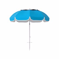 Outsunny Beach Umbrella Portable with Sand Anchor, Adjustable Height &