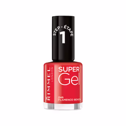 Rimmel Super Gel, 045 Flamenco Beach, 12ml, 12 ml, Pink, Flamenco Beach, Coloring, Opaque, Brush