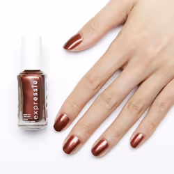 Expressie Nail Polish Quick Dry Formula, No Base Coat and Top Coat Needed, Vegan, Angled Brush, Red Burgundy Shimmer Nail Varnish 270 Misfit Right In