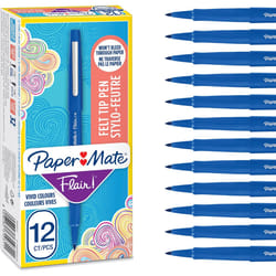 Paper Mate Flair Felt Tip Pens Medium Point 0.7mm Writing Pens Blue