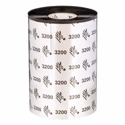 Zebra 3200 Wax-Resin, 450 m, 6 cm, Black, 2.5 cm, UL/cUL