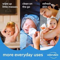 WaterWipes Plastic-Free Original Baby Wipes, 99.9% Water Based Wipes, Unscented for Sensitive Skin, 720 count (Pack of