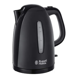 Russell Hobbs Textures Electric 1.7L Cordless Kettle (Fast Boil 3KW, Black premium plastic,