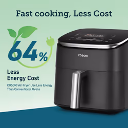 COSORI Air Fryer TurboBlaze, 6L Compact Design, 9 Functions with 5 Auto Fan Speeds Airflow System, Fast and Energy Savi