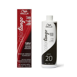 16oz) Wella Color Tango 5RV Burgundy Permanent Haircolor - 5RV + Developer (Vol. 20