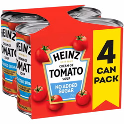 Heinz Cream of Tomato Soup No Added Sugar, 4 x 400 g