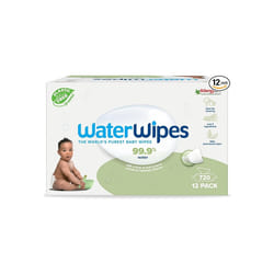WaterWipes Plastic-Free Textured Clean, Toddler & Baby Wipes, 720 Count (12 Packs), 99.9% Water Based Wipes, Unscented