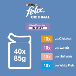 FELIX Original Mixed Selection in Jelly Wet Cat Food 40x85g
