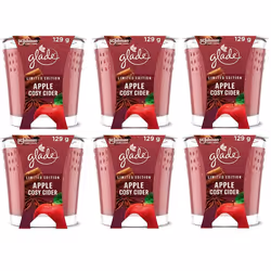 Glade Scented Candle Apple Cosy Cider Christmas Fragrance 6x129g Home Decor Gift