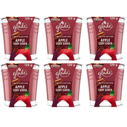 Glade Scented Candle Apple Cosy Cider Christmas Fragrance 6x129g Home Decor Gift