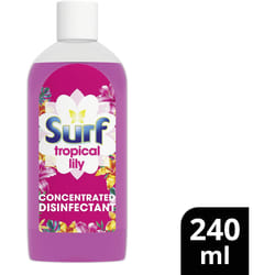 Surf Tropical Lily Concentrated Disinfectant eliminates 99.9% of germs multi-purpose cleaner for sparkling clean surfac