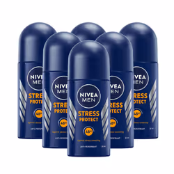 6 x 50ml Nivea Men Stress Protect Roll On Anti-Perspirant Deodorant