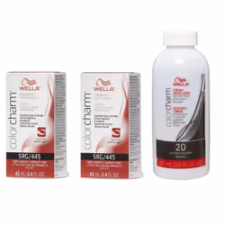 3.6oz) 5RG Light Auburn Wella Color Charm Permanent Haircolor - 5RG + 5RG + Developer (Vol. 20