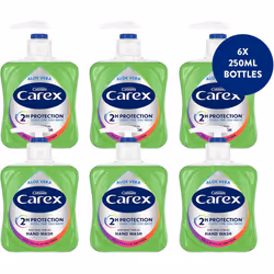 Carex 2 Hour Protection Antibacterial Aloe Vera Hand Wash, Added Natural Moisturisers, Gentle & Protects Hands, Bulk Buy, Pac ...
