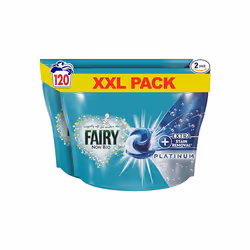 Fairy Non-Bio Platinum PODS, Washing Liquid Laundry Detergent Tablets / Capsules, 120 Washes (60 x 2) with Extra Stain