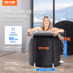 VEVOR Ice Bath Tub, 80 cm Long Cold Water Therapy Plunge Tub for