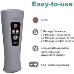 Air Leg Massager Machine for Circulation and Relaxation of Muscles, Foot and Calf Massager with 5 Modes, 4 Intensities and Handheld Controller