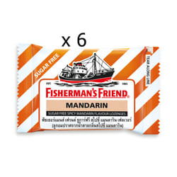 6 x Fisherman's Friend Mandarin Flavor Lozenges Sore Throat Cough