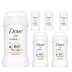 6 x 40ml Dove Anti-Perspirant Deodorant Stick Invisible Dry 48h