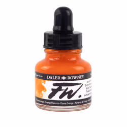 Daler-Rowney FW Acrylic Ink Bottle Flame Orange - Versatile Acrylic Drawing Ink for Artists and Students - Permanent Calligra ...