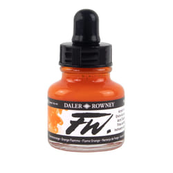 Daler-Rowney FW Acrylic Ink Bottle Flame Orange - Versatile Acrylic Drawing Ink for Artists and Students - Permanent Calligraphy Ink - Archival Ink f