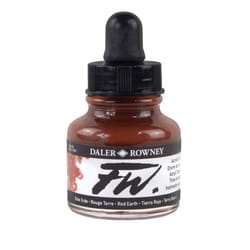 Daler-Rowney FW Acrylic Ink Bottle Red Earth - Versatile Acrylic Drawing Ink for Artists and Students - Permanent Calligraphy Ink - Archival Ink for I