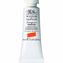 Winsor Newton Designers Gouache 14 ml 047oz tube Cadmium Scarlet