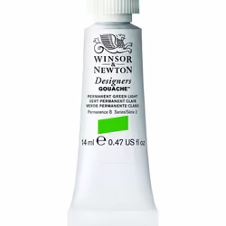 Winsor & Newton Designers Gouache Tube, 14 ml - Permanent Green Light