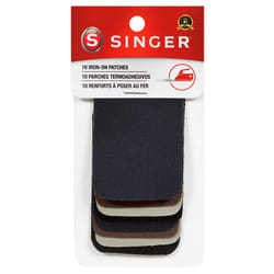 SINGER Iron-On Twill Patches  2-Inch x 3-Inch (10-Count  Assorted Dark Colors)