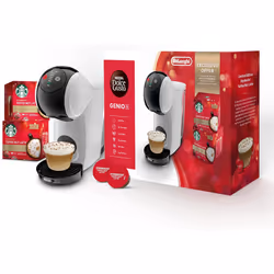 Dolce Gusto De'Longhi EDG226.W Genio S Pod Coffee Machine, Toffee Nut Latte Bundle, 0.8L removable water tank