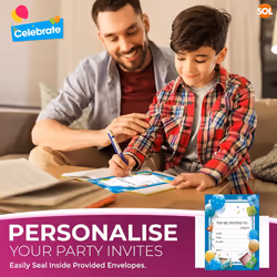 28pk Boys Birthday Party Invitations & Envelopes