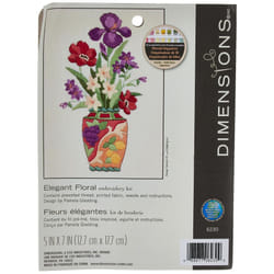 Dimensions Elegant Flower Vase Crewel Embroidery Kit  5'' W x 7'' H