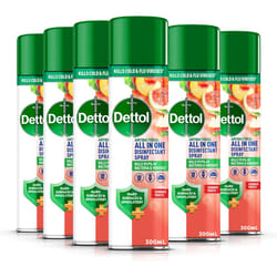 Dettol All In One Disinfectant Spray, Summer Fruits, 6 Pack