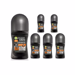 6 x 50ml Garnier Men Mineral Antiperspirant Roll On 48h Deodorant (6 Types) - 6 x Protection