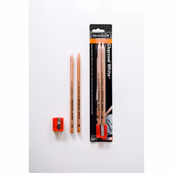 General Pencil 5582BP Charcoal White Pencils 2/Pkg-2B