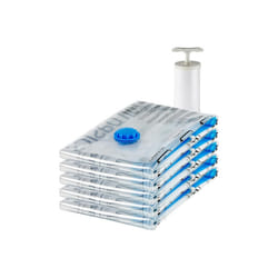 Basics Vacuum Compression Zipper Storage Bags with Airtight Valve and Hand Pump
