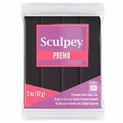 Sculpey Premo Polymer Oven-Bake Clay Black Non Toxic 2 oz. bar Gre