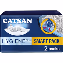 CATSAN - Hygiene Plus Non-Clumping Adult Cat Litter and Kitten Litter - With Liner 2 x 4L Bag