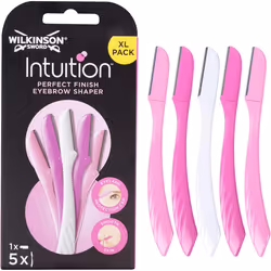 WILKINSON SWORD - Intuition Eyebrow Shaper for Women Facial Hair Remover and Trimmer Exfoliating Dermaplaning Tool Pack