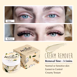 LyonLash Pro Gentle Cream Remover 15g 0.51fl. oz | Removes Eyelash Extension Glue Effectively| Low Irritation for Sensitive Skin | Essential