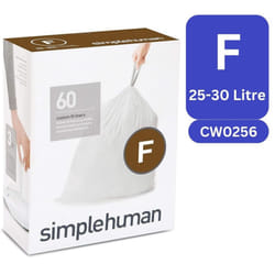 Simplehuman F Bin Liners 60 PACK Bags Code F 25-30 Litre CW0256