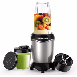 Food Blender, TECKNET 600W High Speed Mini Blender with 2 Portable Travel Cups